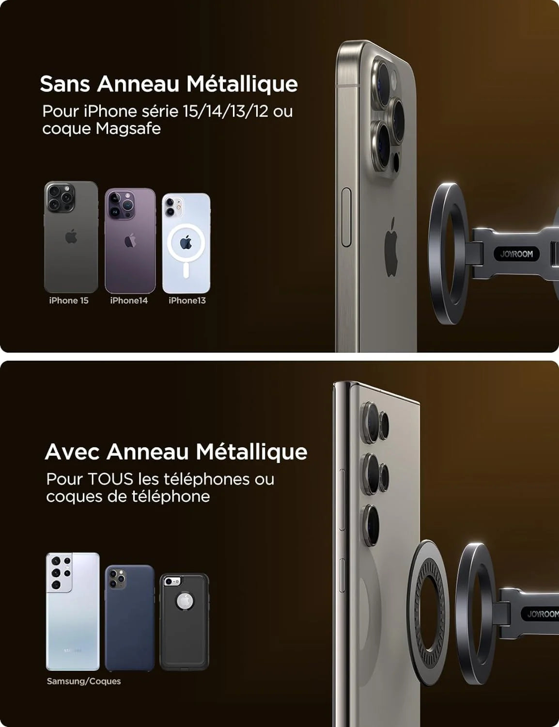 Support Téléphone Magnétique 360° - Universel & Ultra-Pratique